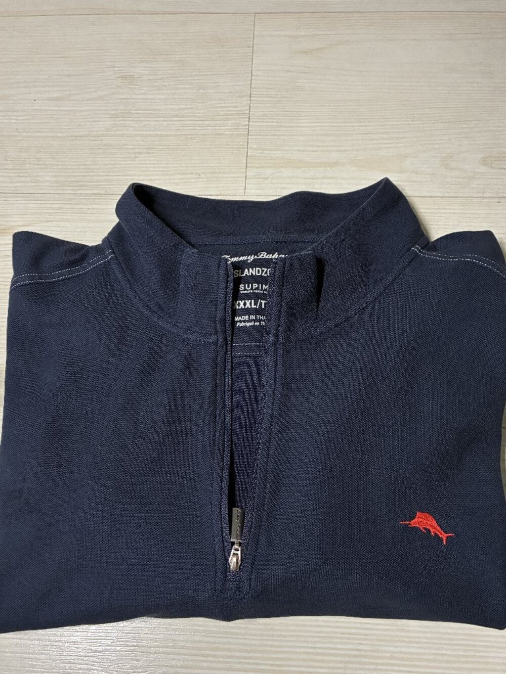 Tommy Bahama Emfielder IslandZone® Half-Zip Navy Blue with Red Marlin Size XXXL